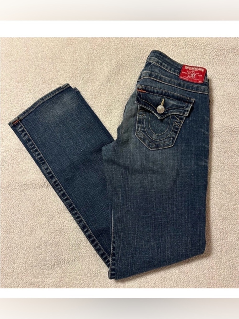 True Religion Jeans Billy Straight Leg Blue Dark Wash Jean